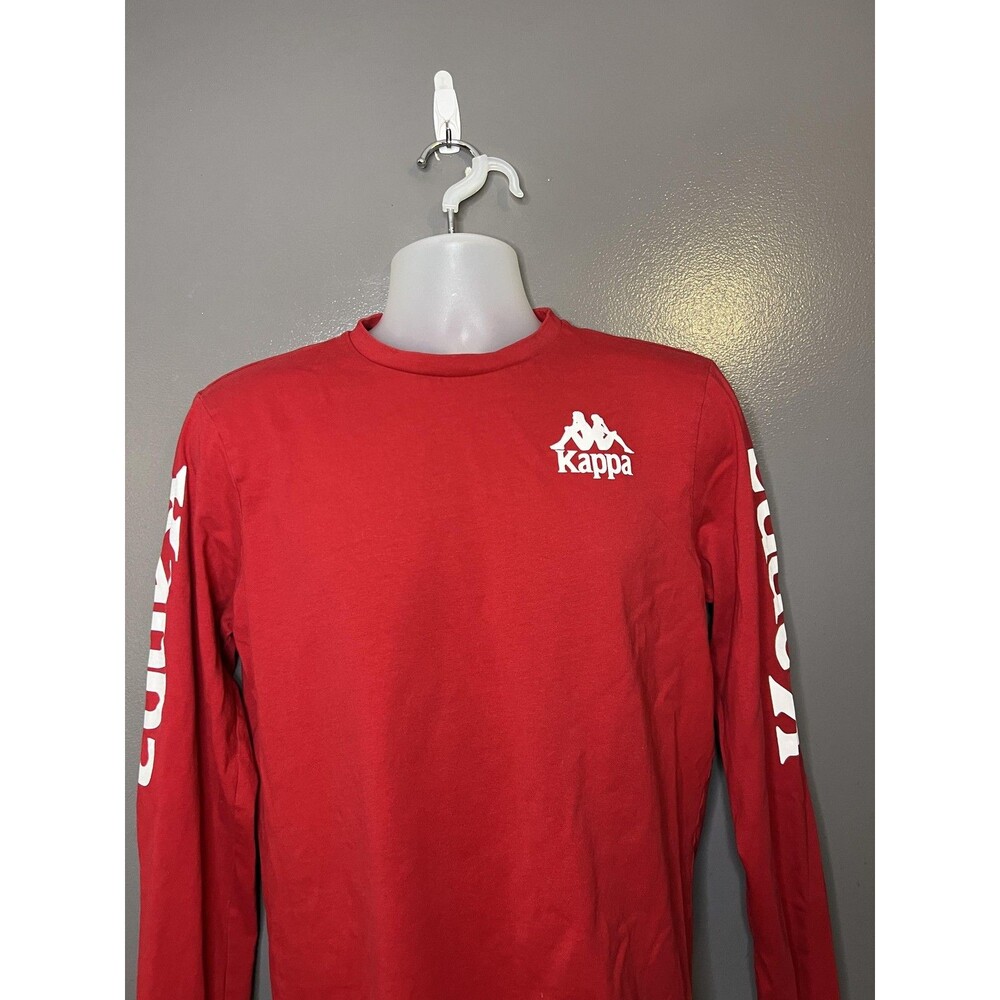 Kappa Shirt Mens Medium Red Long Sleeve Logo Graphic Tee Streetwear Top